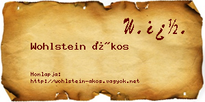 Wohlstein Ákos névjegykártya